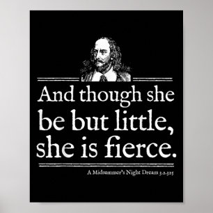 Affiche Elle est une chemise de citation de Shakespeare fé
