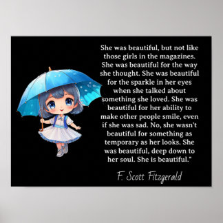 Affiche Elle était belle === Citation F.Scott Fitzgerald