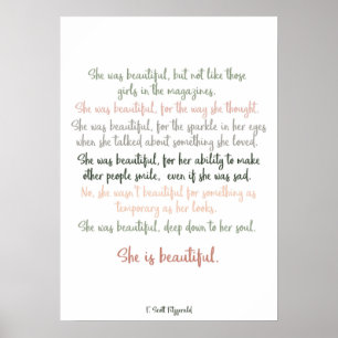 Affiche Elle Était Belle Par F. Scott Fitzgerald