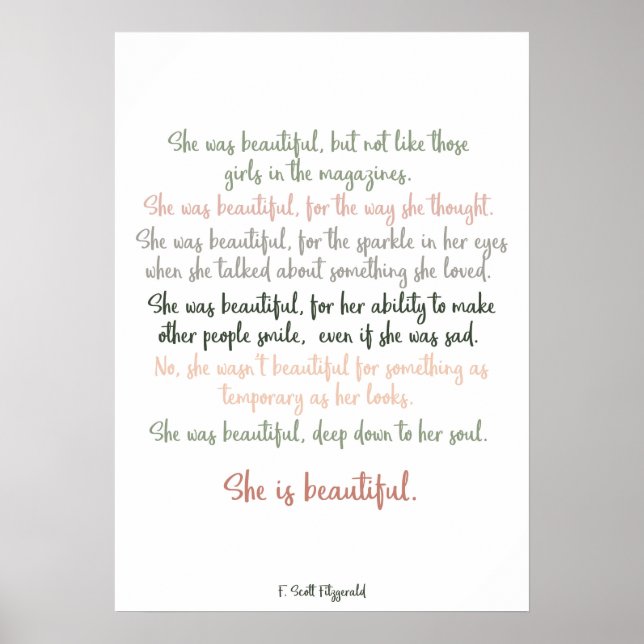Affiche Elle Était Belle Par F. Scott Fitzgerald (Devant)