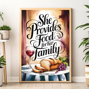 Affiche Elle fournit à sa famille - Christian Wall Art