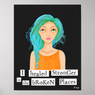 Affiche Elle Healed Stronge - Beaux-Arts Inspirationnels