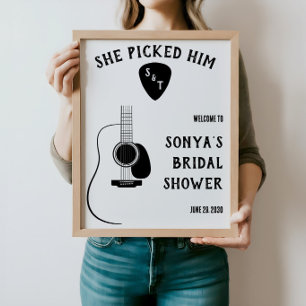 Affiche Elle l'a choisi ! Panneau de bienvenue pour une fê
