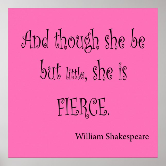 Affiche Elle n'est que petite elle est Fierce Shakespeare  (Devant)