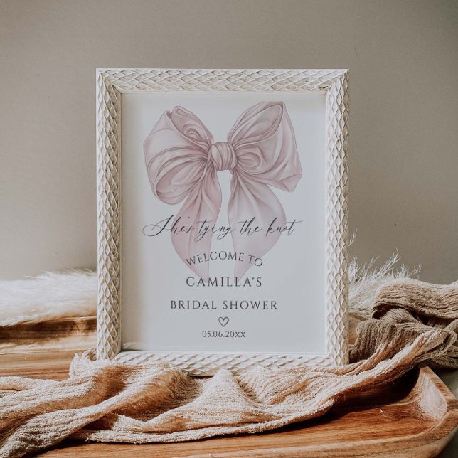 Affiche Elle noue la Fête des mariées Knot Bow Bienvenue (Créateur téléchargé)