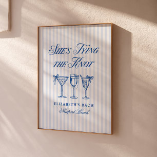 Affiche Elle noue la main élégante de la côte du noeud tir