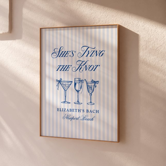 Affiche Elle noue la main élégante de la côte du noeud tir (Créateur téléchargé)