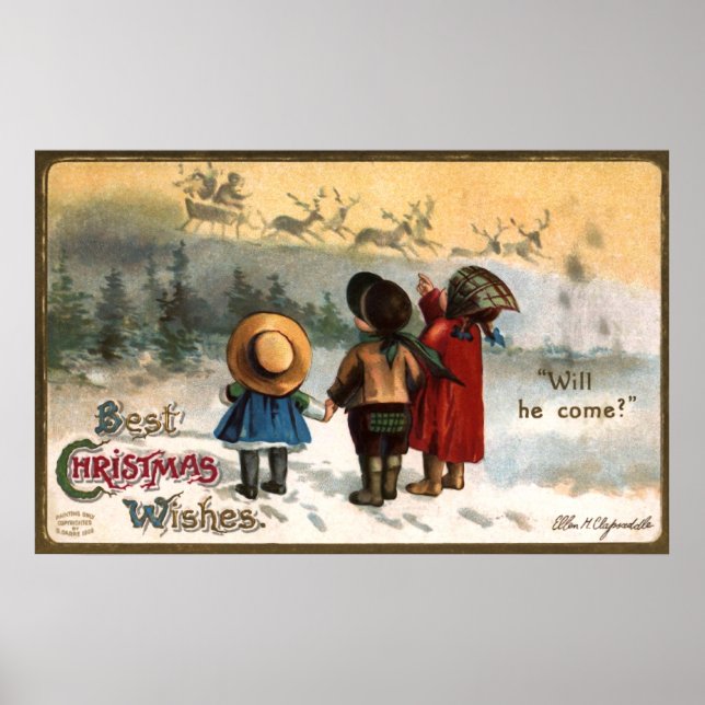 Affiche Ellen H. Clapsaddle : Vais-il venir (Devant)