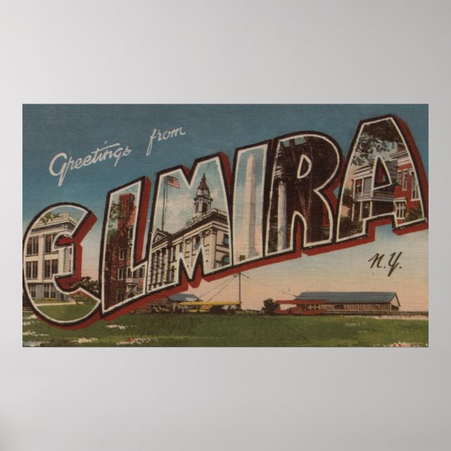Affiche Elmira, New York - Large Letter Scenes 2 (Devant)