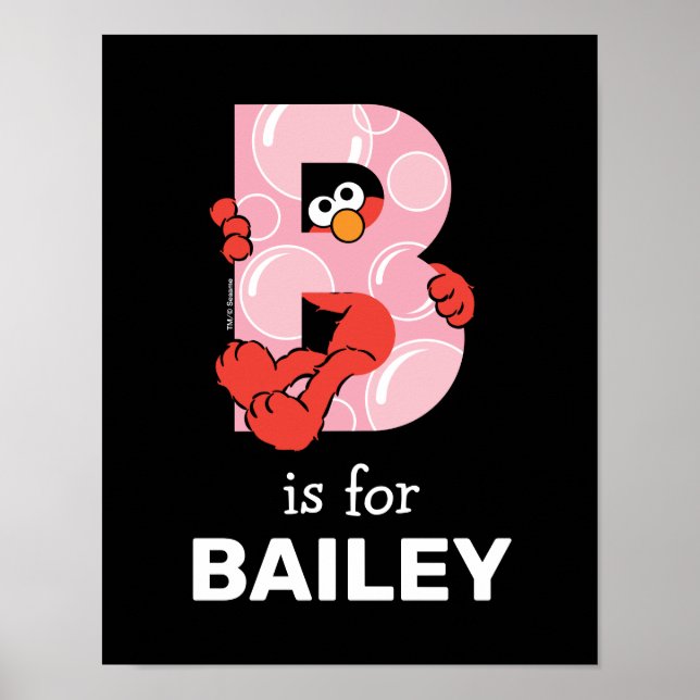 Affiche Elmo Alphabet | B Bulles (Devant)