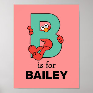 Affiche Elmo Alphabet B Sarcelle