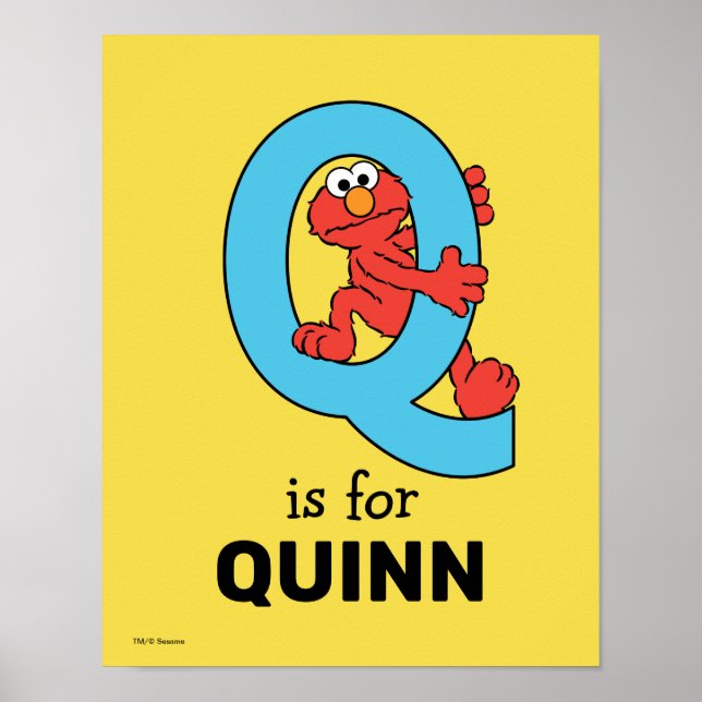 Affiche Elmo Alphabet | Bleu Q (Devant)