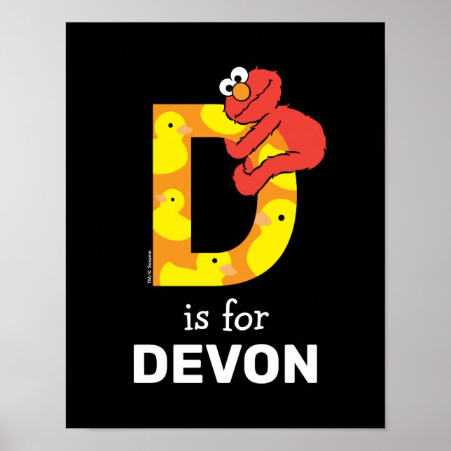 Affiche Elmo Alphabet | D Canard (Devant)