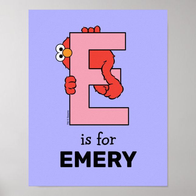 Affiche Elmo Alphabet | E Rose (Devant)