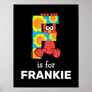 Affiche Elmo Alphabet F Fleurs