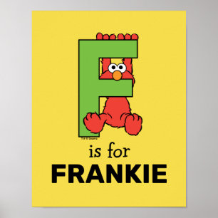 Affiche Elmo Alphabet F Vert