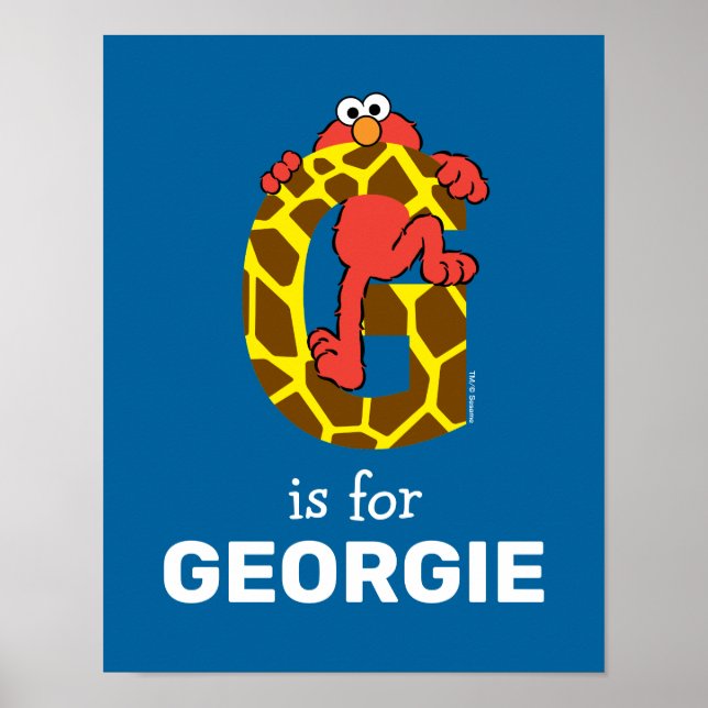 Affiche Elmo Alphabet | G Girafe (Devant)
