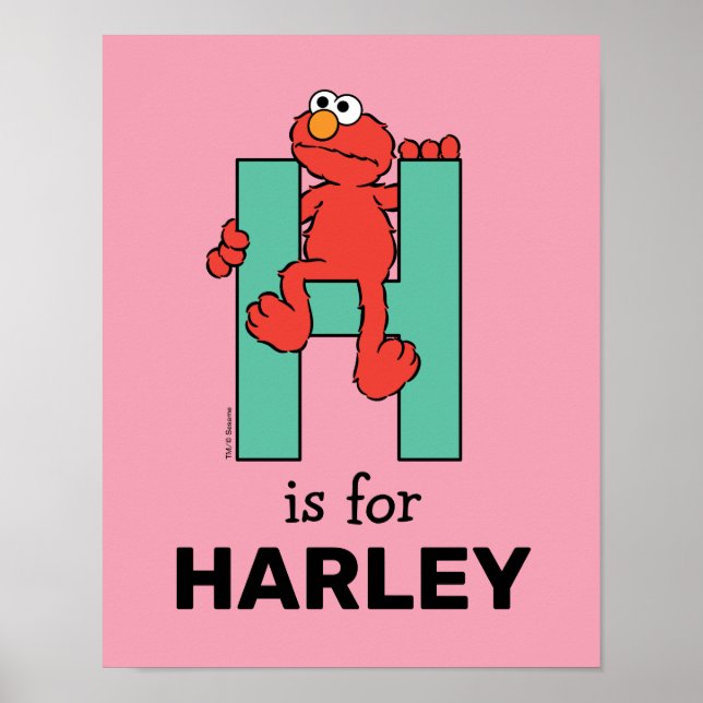 Affiche Elmo Alphabet | H Vert (Devant)