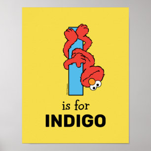 Affiche Elmo Alphabet Je suis bleu