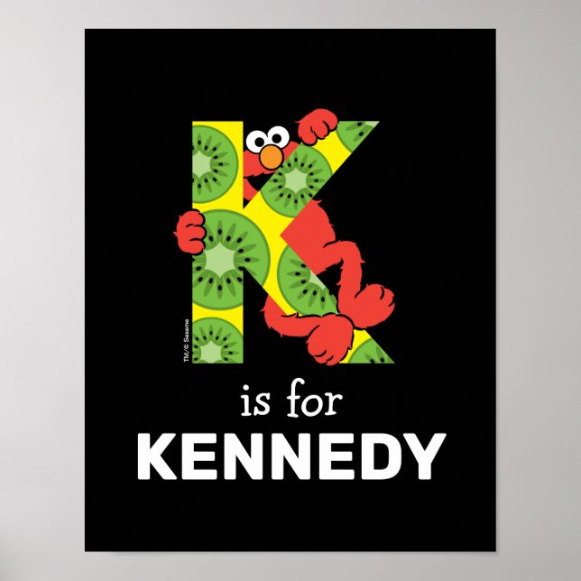 Affiche Elmo Alphabet | K Kiwi (Devant)