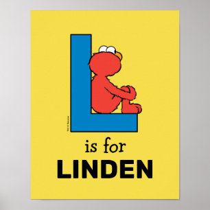 Affiche Elmo Alphabet   L Bleu