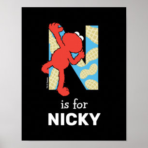Affiche Elmo Alphabet N Noix