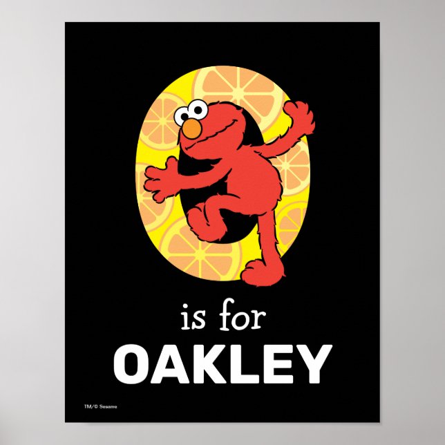 Affiche Elmo Alphabet | O orange (Devant)
