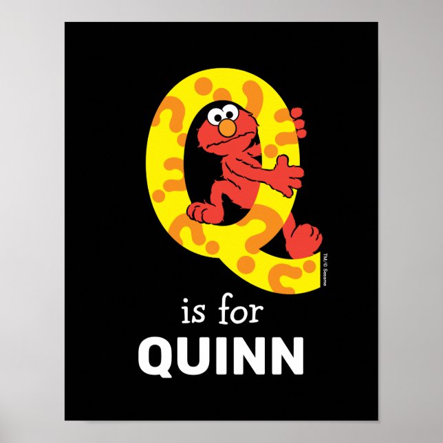 Affiche Elmo Alphabet | Point de question Q (Devant)