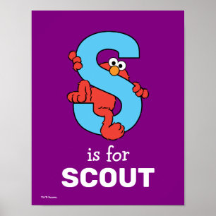 Affiche Elmo Alphabet   S Bleu