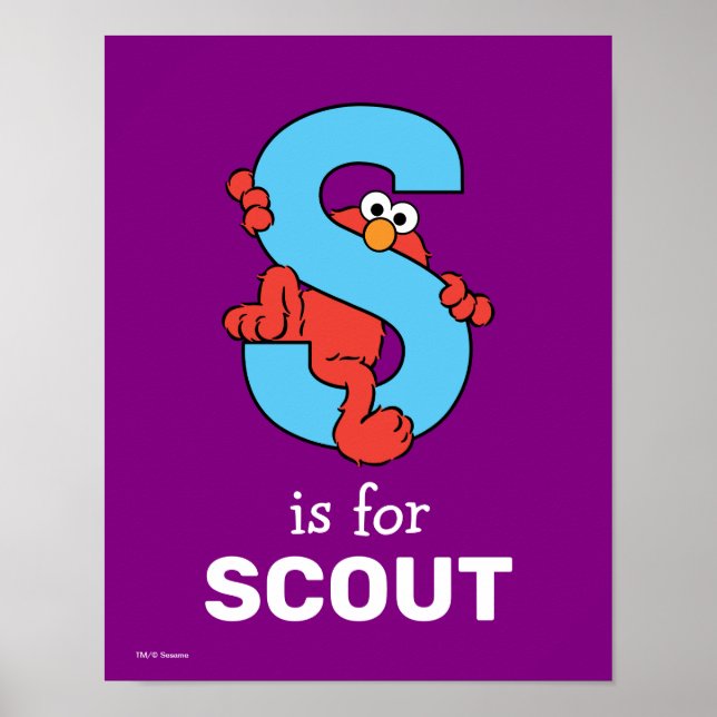 Affiche Elmo Alphabet | S Bleu (Devant)