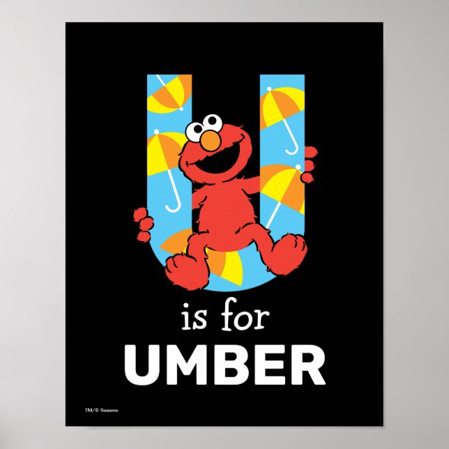 Affiche Elmo Alphabet | U Parapluie (Devant)