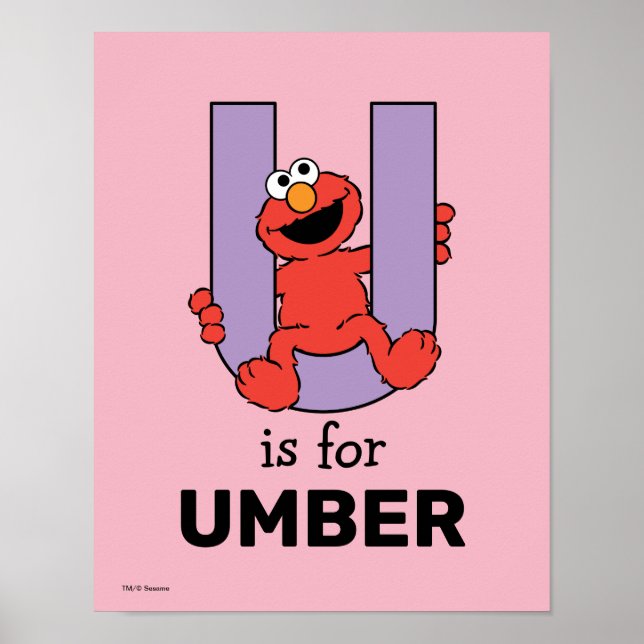 Affiche Elmo Alphabet | U Violet (Devant)