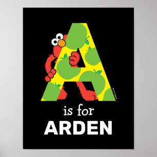 Affiche Elmo Alphabet   Une pomme