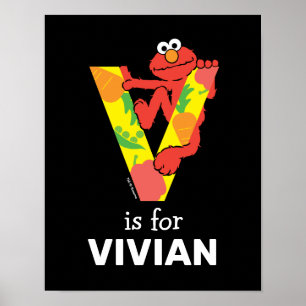 Affiche Elmo Alphabet V Légume