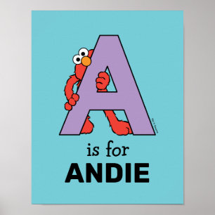 Affiche Elmo Alphabet Violet