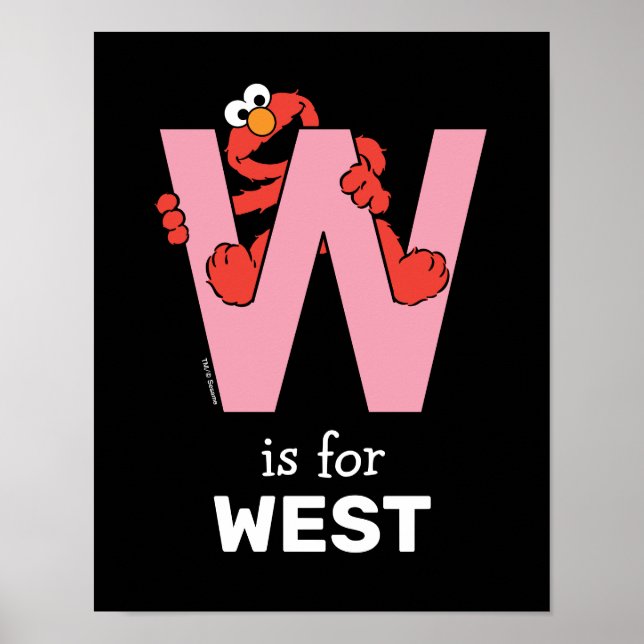 Affiche Elmo Alphabet | W rose (Devant)