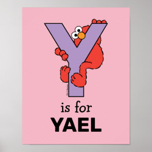 Affiche Elmo Alphabet   Y Violet