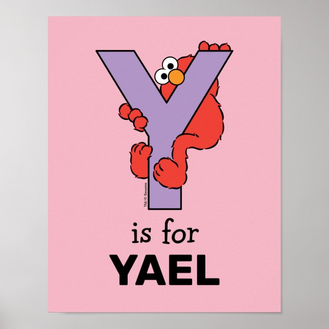 Affiche Elmo Alphabet | Y Violet (Devant)