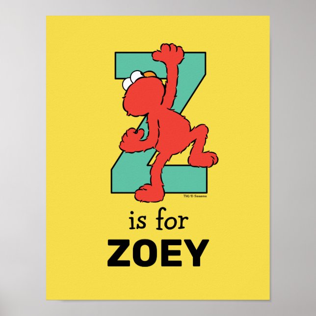 Affiche Elmo Alphabet | Z Sarcelle (Devant)