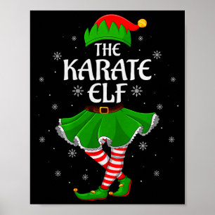 Affiche Élu de karaté Noël Famille Filles Femmes Équipe d'