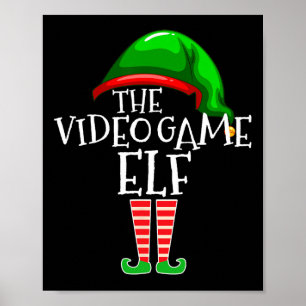 Affiche Élufe de jeu vidéo groupe appariement famille Noël