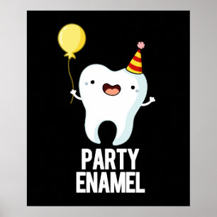 Affiche Émail de fête Funny Dot Pun Dark BG