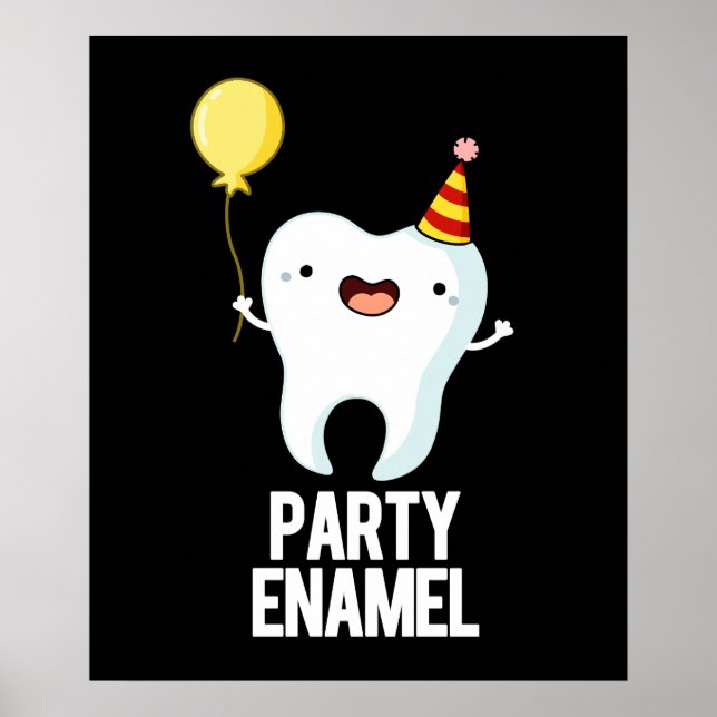 Affiche Émail de fête Funny Dot Pun Dark BG (Devant)
