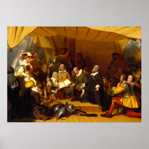 Affiche Embarquement des pèlerins par Robert Walter Weir