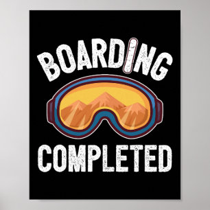 Affiche Embarquement Terminé Snowboard Snowboard