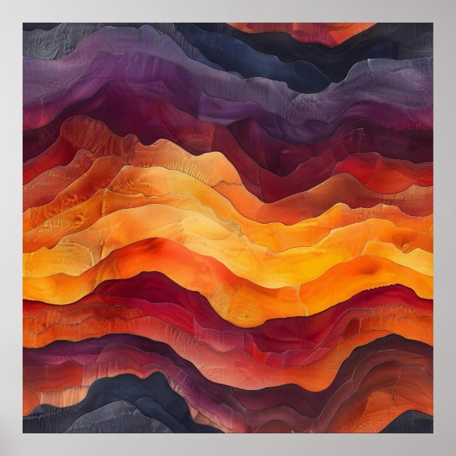 Affiche Ember Strata – Abstract Layers of Earth and Fire (Devant)