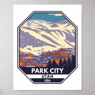 Affiche Emblem de la région d'hiver de Park City Utah