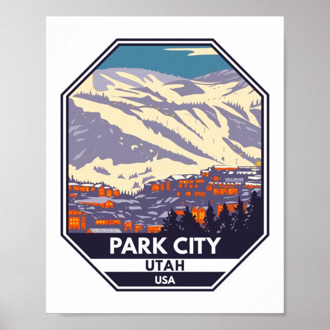 Affiche Emblem de la région d'hiver de Park City Utah (Devant)