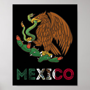 Affiche Emblème d'aigle mexicain Drapeau mexicain Pride Ci