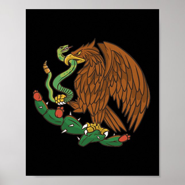 Affiche Emblème d'aigle Mexique Drapeau mexicain Cinco De  (Devant)